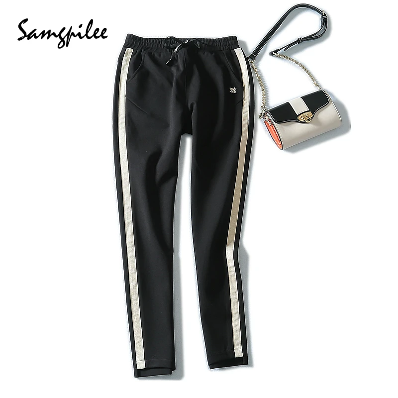 

2019 Pants Women New Autumn And Winter Ankle-length Casual Knitted Elastic Waist Solid Mid Pencil Women Pant 27-33