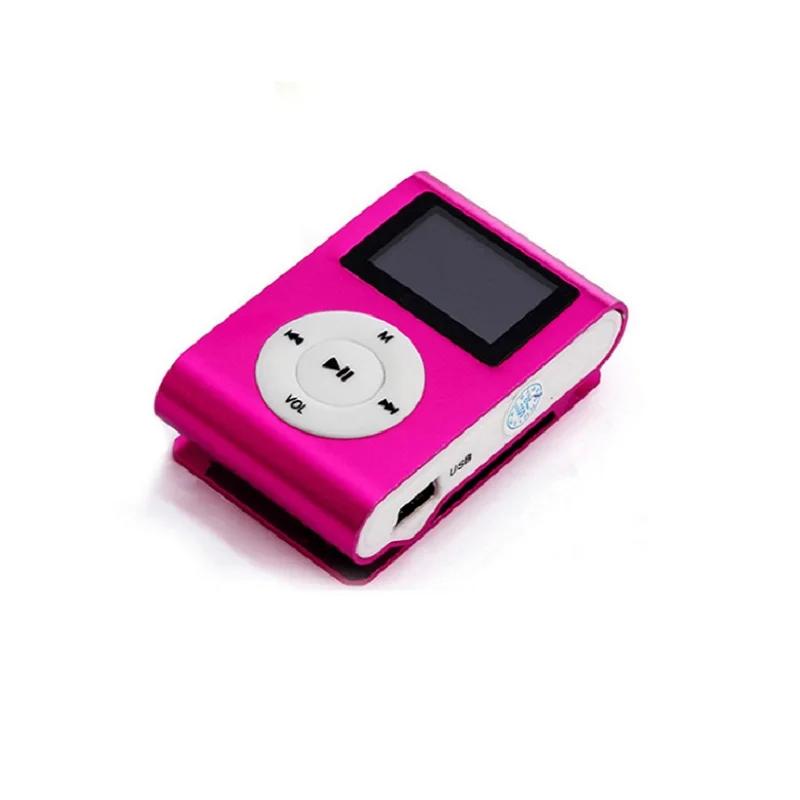 Модный мини mp3 USB MP3-плеер с зажимом, ЖК-экран, поддержка 32 ГБ, Micro SD, TF, кардслик, стильный дизайн, спортивный, компактный - Цвет: red