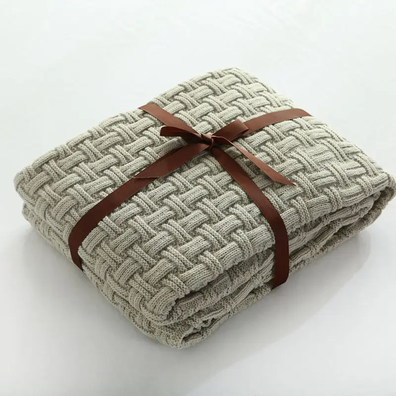 

Modern Fashion Rice Gray 100% Cotton Blanket 110x180cm5 Color Optional Simple And Generous