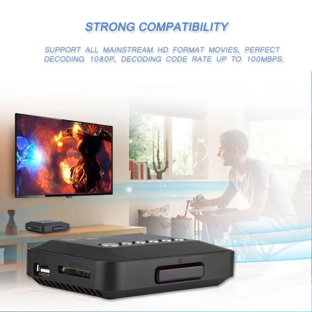 1080P Full HD HDMI Audio Video Media Player Box with IR Remote Control 110V-240V | Электроника
