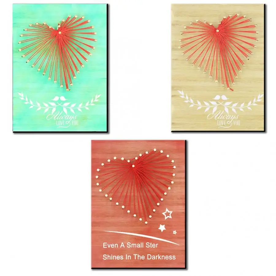 

3D Drawing Nails Winding Lines Painting Fashionable DIY Nail String Heart Pattern Art Kit Pictures Home Decorations