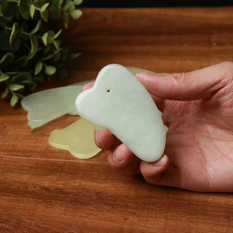 

Natural Stone Jade Guasha Board Massage Tool SPA Acupuncture Scraper Stone Facial Anti-wrinkle Treatment Body Health Care Tool