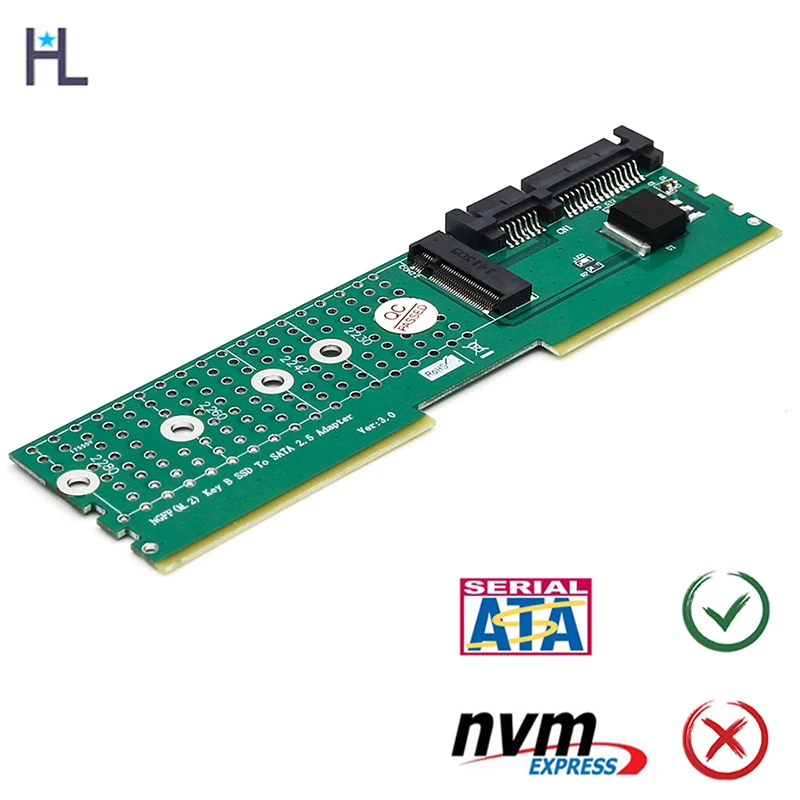 NGFF(M.2) B-key SATA-Bus SSD to SATA 3,0 адаптер со слотом памяти DDR поддержка установки DDR2 DDR3 DDR4 DDR5 настольная материнская плата