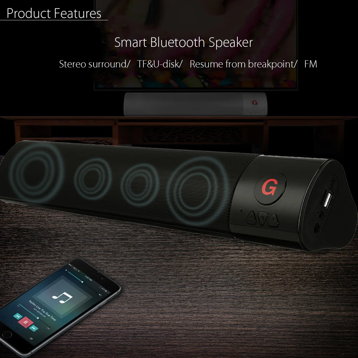 Беспроводной Bluetooth динамик HFI Портативный Динамик ТВ Саундбар сабвуфер