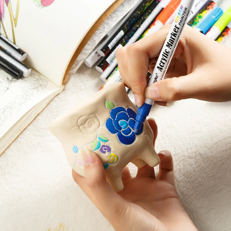 0,7 мм акриловые Краски маркер для белой доски подробный маркировки Цвет Краски ручки для Керамика стекло ROCK фарфоровая кружка дерево ткань из плотной ткани