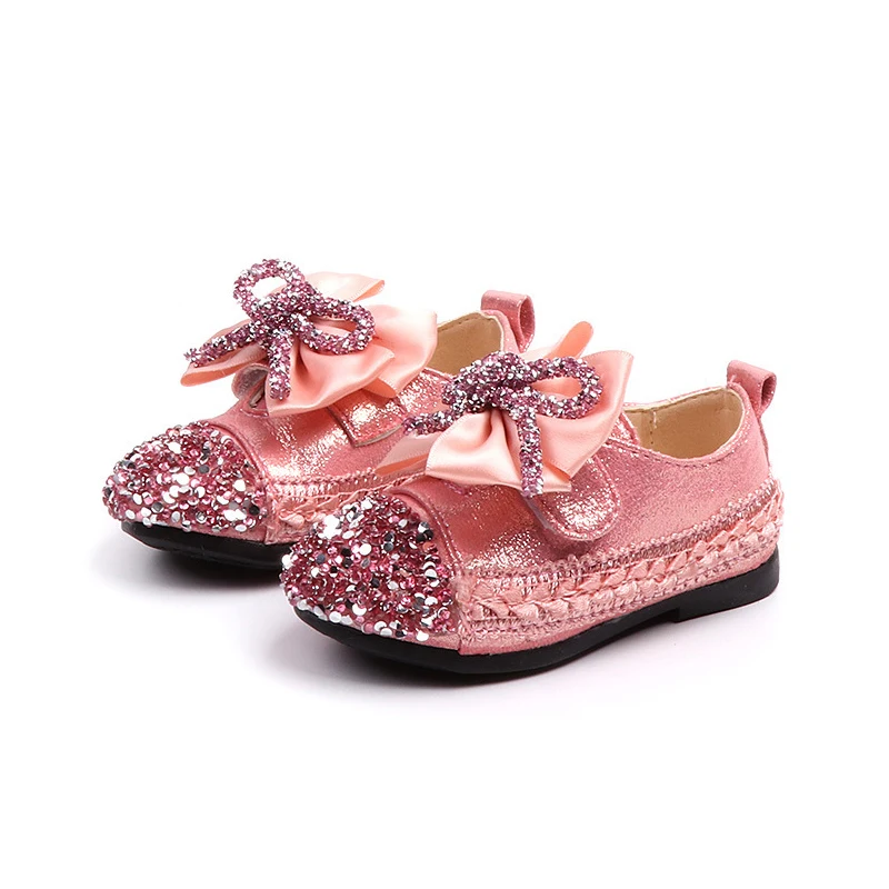 Brand New Girl/'s Fashion Glitter Rhinestone Dress Shoes Flat Size 9-4