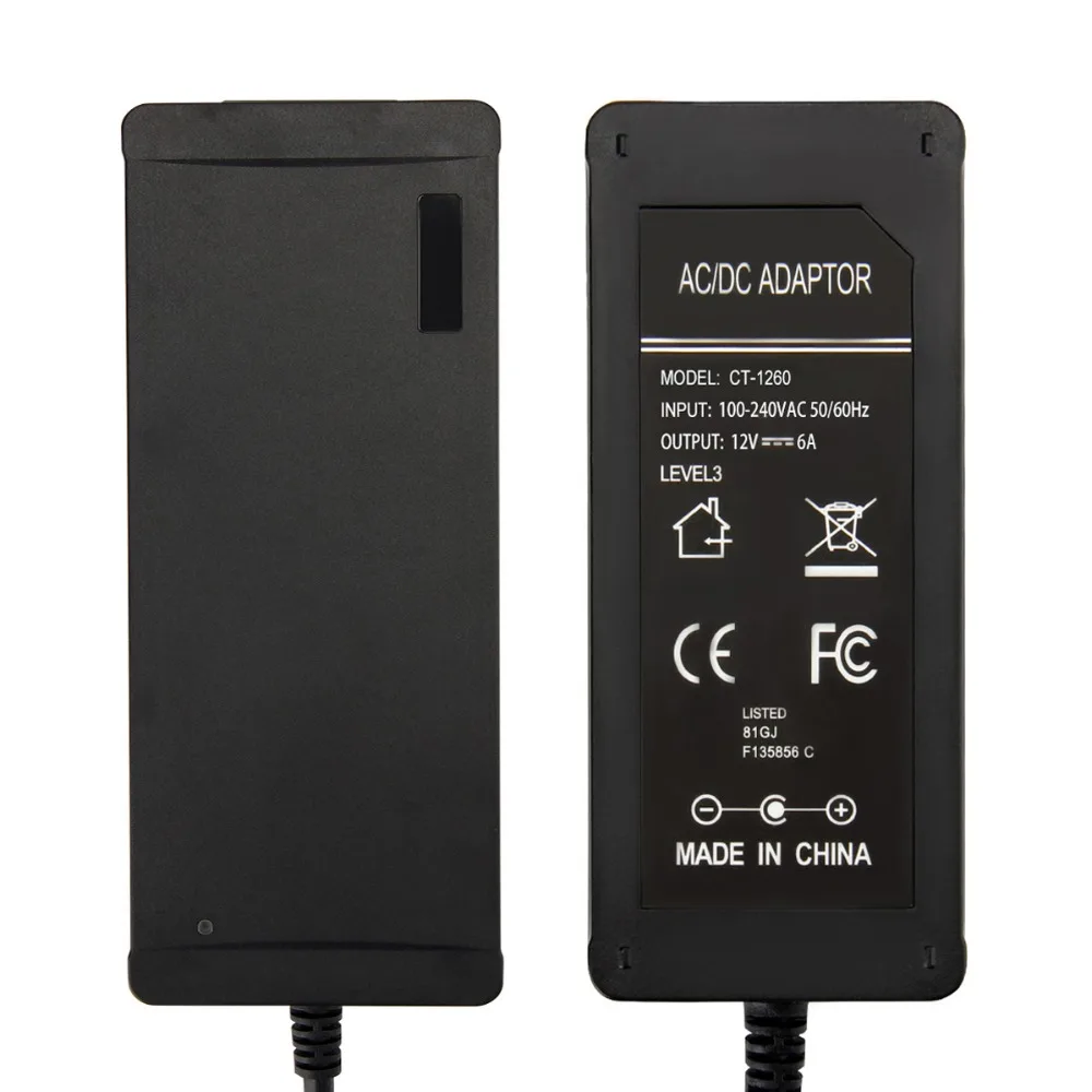 AC 110V 220V DC/DC 12V 6A 72W фары для Питание адаптер Светодиодные ленты огни безопасности