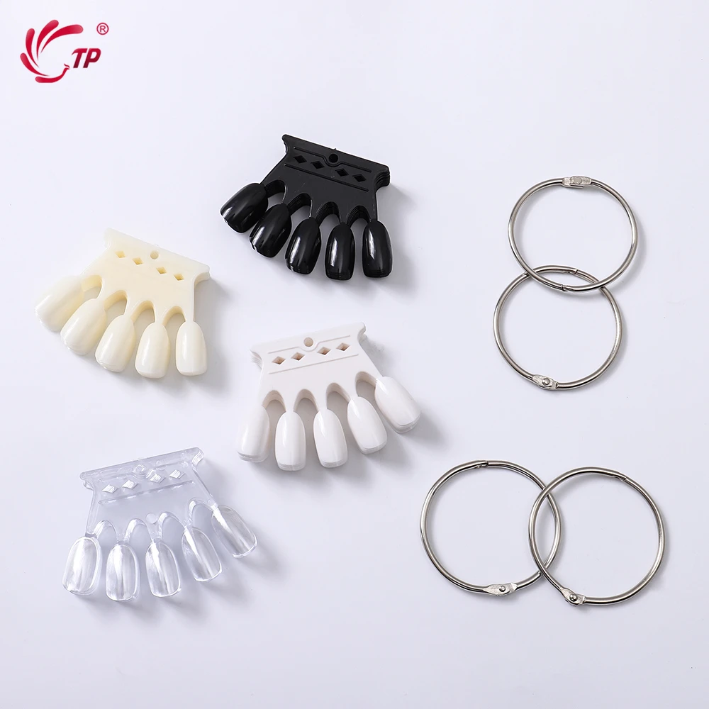 

TP Crown 10pcs/set Nail Art Tips Display Practice Fan Round Head Nail Polish Swatches Color French Nail Art False tip Natural