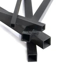 1000mm * 35*35*32mm Twill polos mengkilap matt 3 K Serat Karbon Tabung Persegi untuk Quadcopter Drone Hexacopter Octacopter Poros