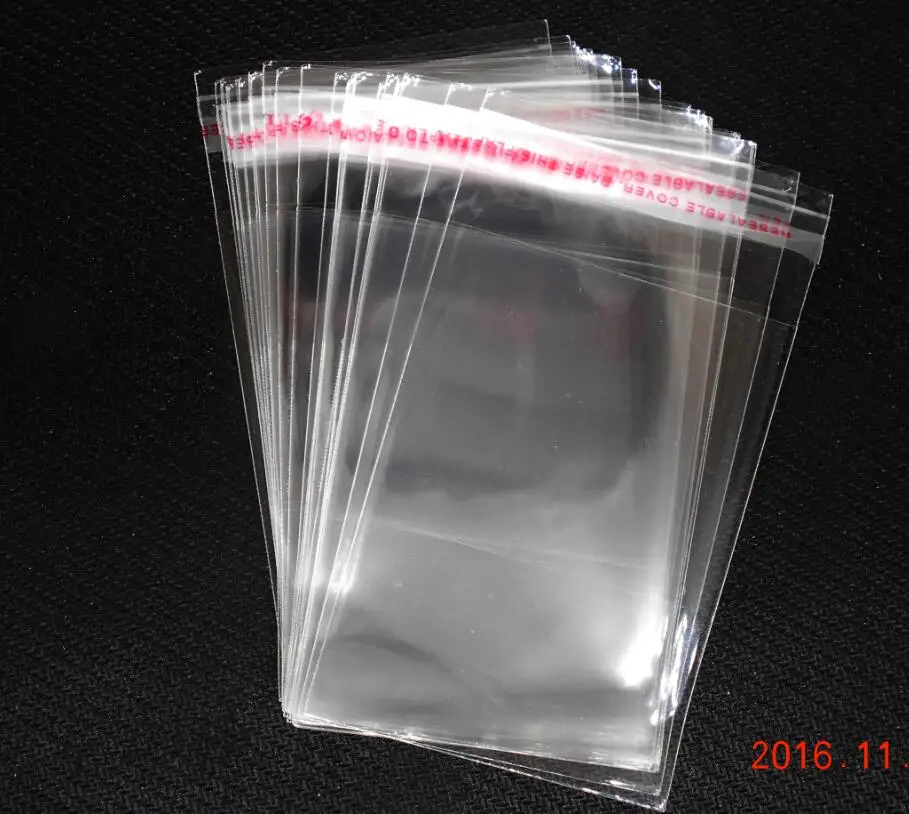 100 шт. прозрачный самоклеющийся уплотнение Пластик сумки 20 см x 12 см