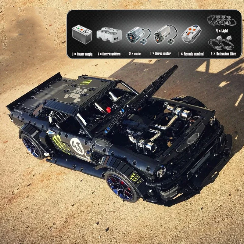 

New 20102 Technic Ford Mustang Hoonicorn RTR the MOC-22970 Sports RC Car Model Building Blocks Bricks Toys Kids Birthdays Gift