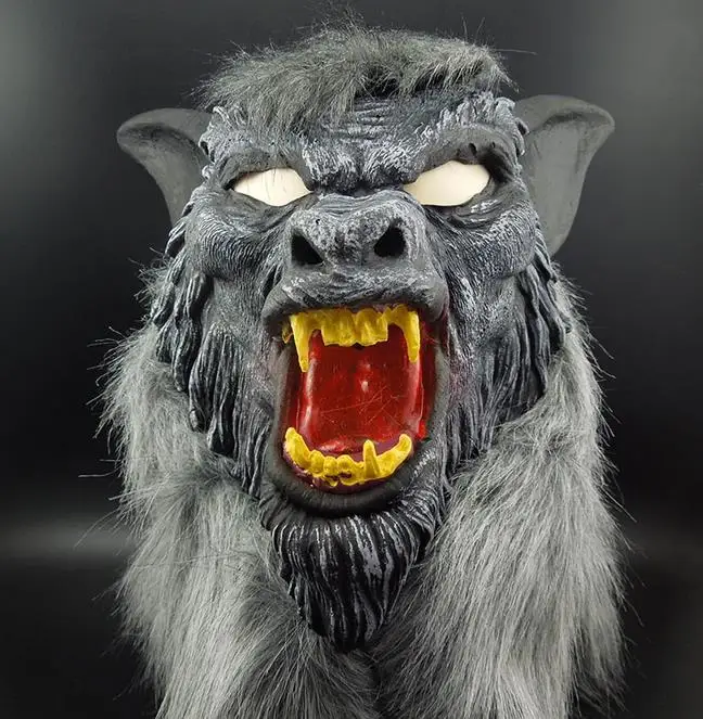 New Creepy Gray Werewolf Wolf Mask Fancy Dress Party Prop