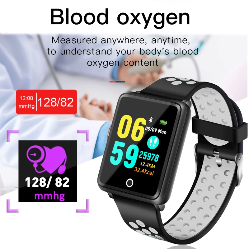 BANGWEI New Sport Watch Smart Fitness tracker Bluetooth Heart Rate Monitor Pedometer Smart Watch Men Watch for Android ios+Box