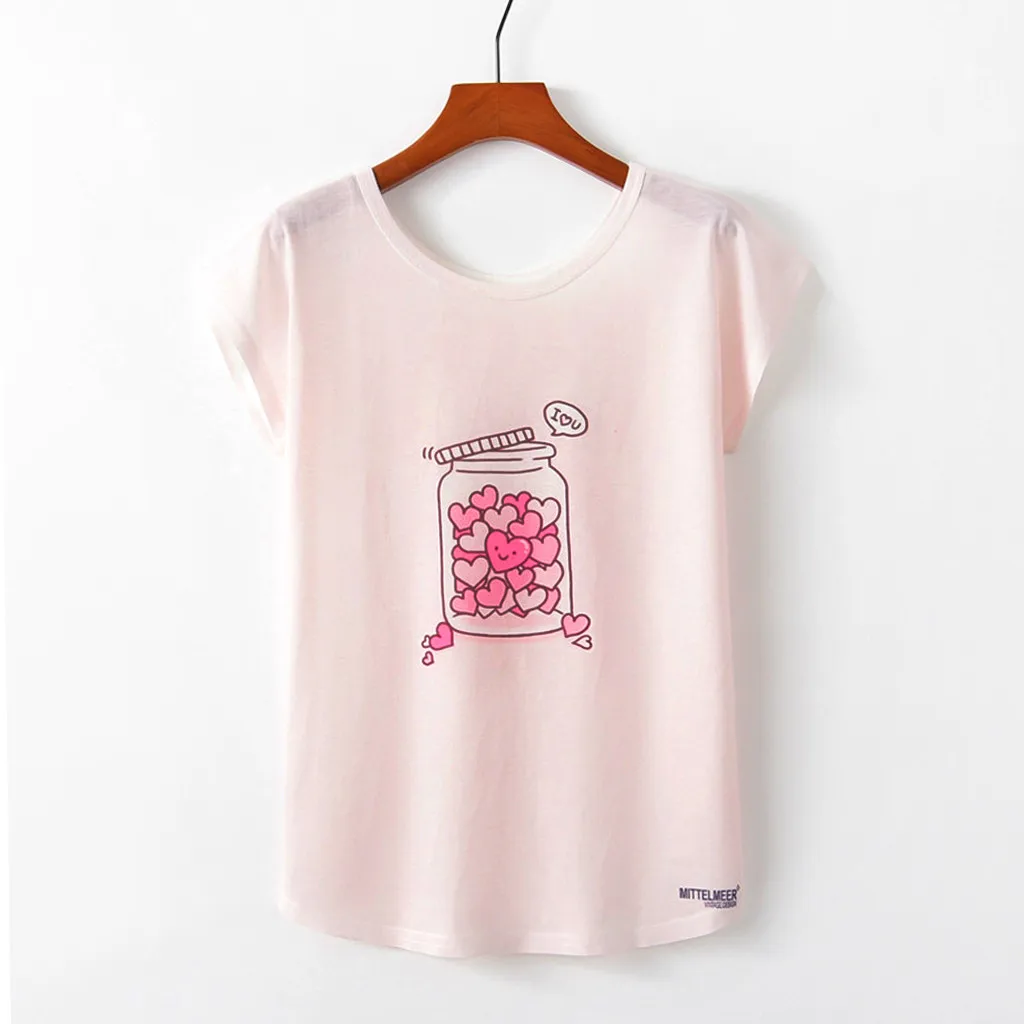 

2019 Summer Women's Casual T Shirt 100% Cotton Women's Fashion Geometric Animal Print O-Neck Short Sleeve Loose T-shirt3.868