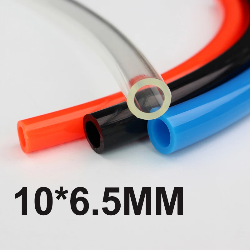 

1m PU Air Pipe Tube Pneumatic Hose Plastic Flexible pipe 10*6.5mm multi color red blue black clear