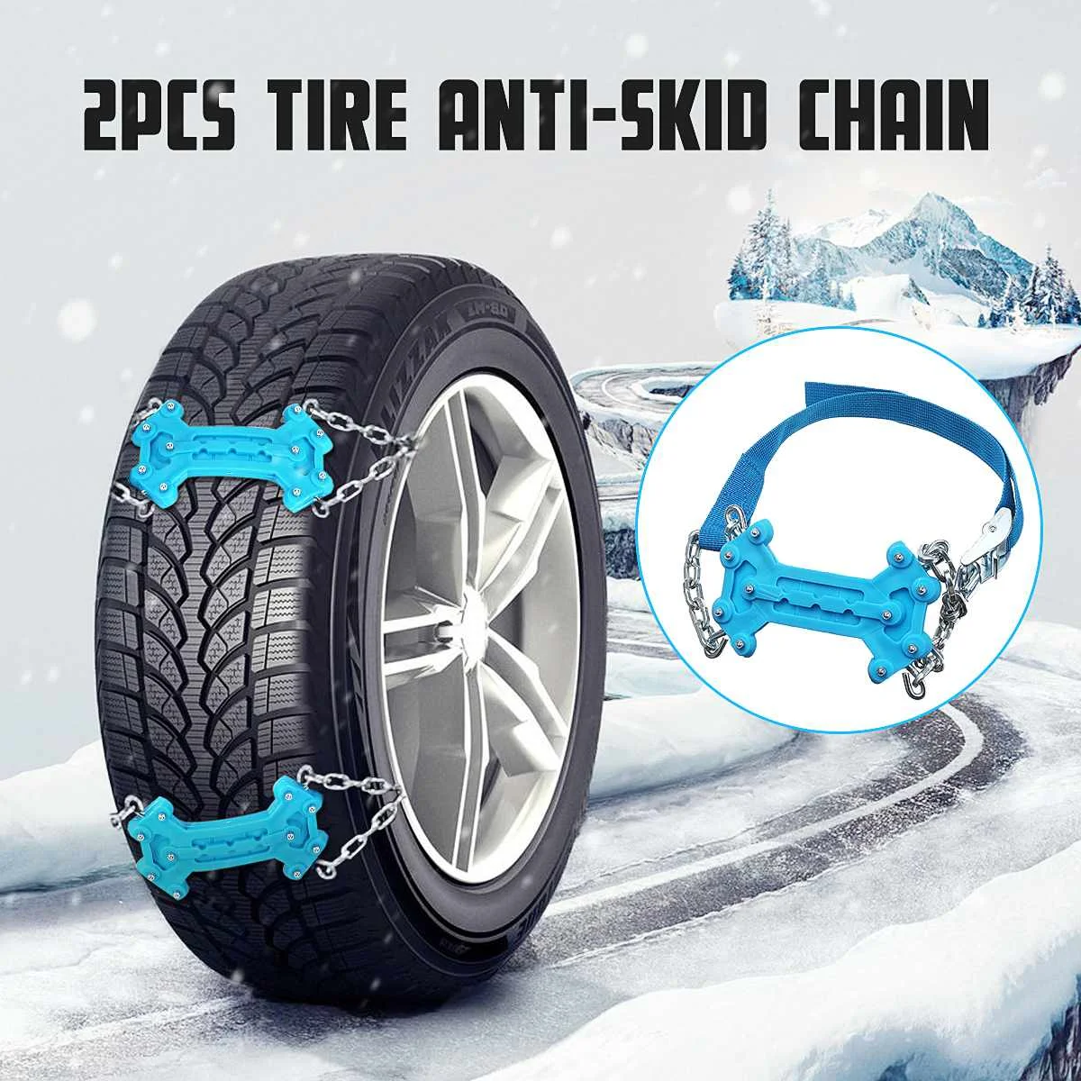 

2PCS Snow Chains Car Universal Plastic Winter Tyres wheels Snow Chains For Cars for Suv Car Styling Anti Skid Autocross Outdoor