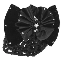 Практичный черный бархат бант заколка для волос зажим для волос снуд сетка для женщин