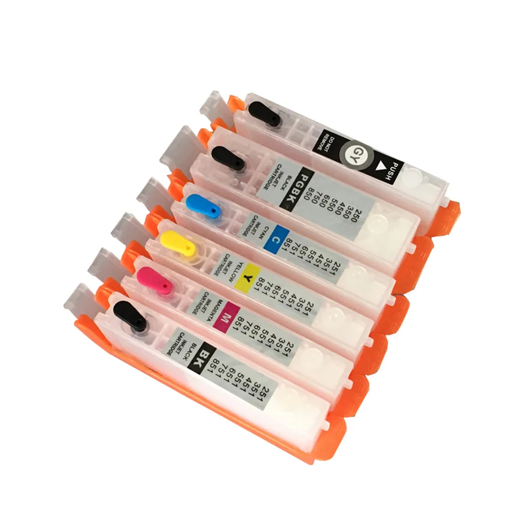 

6PCS/lot Ink Cartridges PGI-750 CLI-751 Refillable Ink Cartridges For Canon PIXMA MG6370 MG7570 With ARC Chip High Qulity