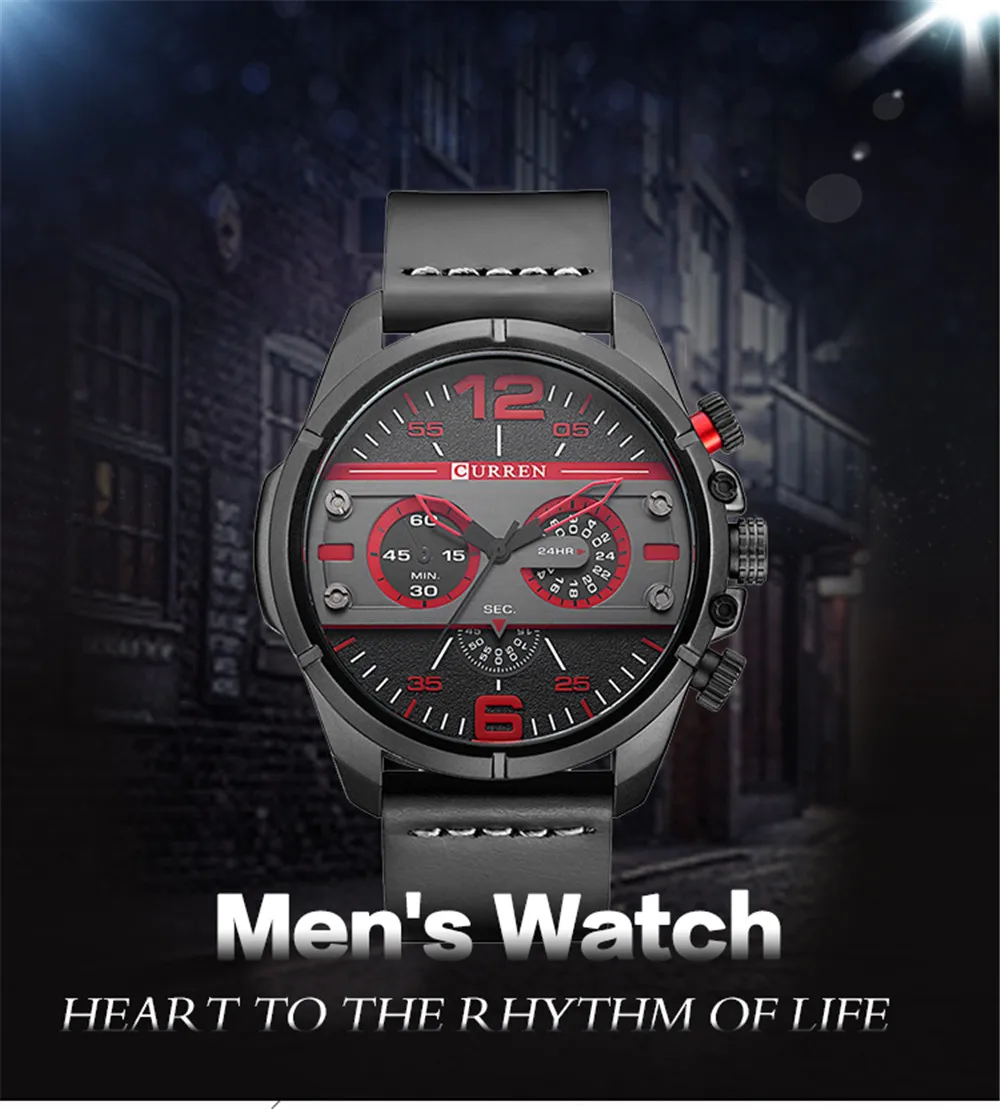 CURREN новые часы мужские Топ люксовый бренд армейские военные часы Мужские Кожаные Спортивные кварцевые наручные часы Relogio Masculino 8259