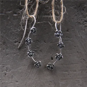 

2018 Hot Sale Rushed Anniversary None Brinco Retro 100% 925 Sterling Earrings Thai Vintage Drop For Women Fine Jewels Wholesale