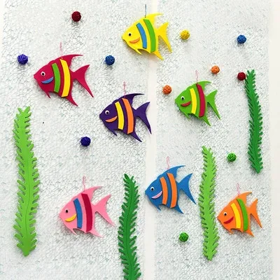 

Lovely Hanging Fabric Fish Wall Decor Materials for Kid's Room
