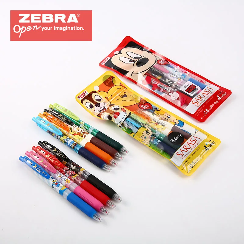 

4 PCS/set Limited Edition Zebra JJ15 SARASA Cartoon Color Press Gel Pen 0.5mm Kawaii Neutral Pen School Supplies