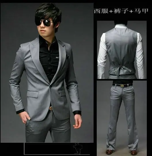 Г. Лидер продаж мужские Slim Fit одна кнопка костюм из 3 предметов(пальто+ жилет+ Брюки для девочек
