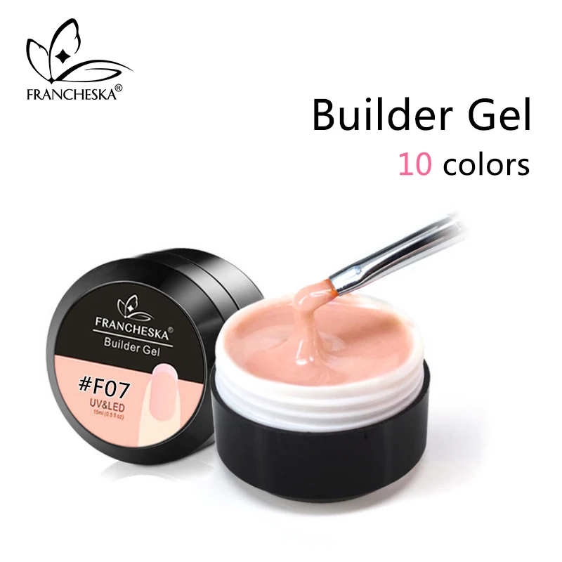 

Francheska Builder Gel UV Gel Builder Acrylgel 15 ml Semi-transparent Tips Extension Glue clear camouflage pink white 10 colors