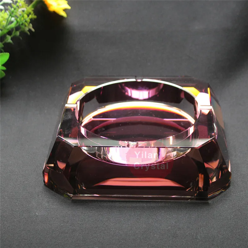 

High-end Boutique Crystal Ashtray Fashion Creative Personality Gift Birthday Gift Living Room Continental Pink Rose Ashtray