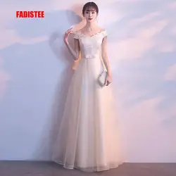 FADISTEE Новое поступление современный праздничное платье вечернее платье Vestido de Festa Роскошные Кружева Кристалл Тюль длинное платье на