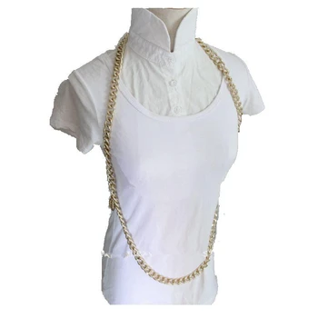 

CirGen Fashion Body Sexy Chunky Women gold Color Chain Harness Belly Collar Chain Statement Necklace Jewelry C15