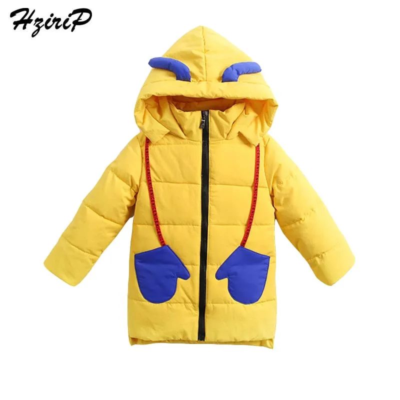 

HziriP New 2017 Winter Coat Children Casual Warm Kids Outerwear Cartoon Hooded Zipper White Duck Down Jackets For Girls Boys