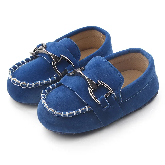 Mocassins à boucle en daim pour bébé Chaussures pour b b gar on de 0 18 mois mocassins d contract s en coton