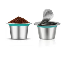 Нержавеющая сталь многоразовые Кофе фильтр многоразового Nespresso Кофе капсулы уплотнения чашки капельницы для Nespresso Кофе ware