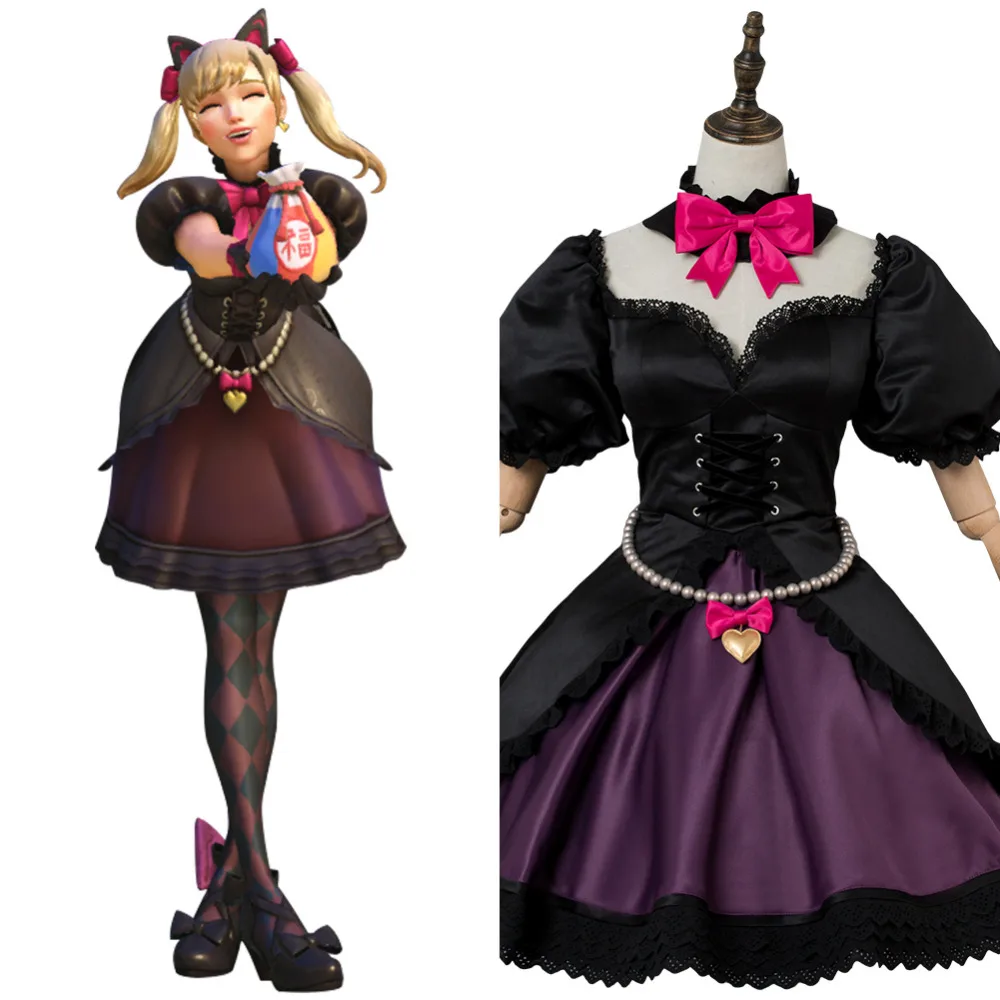 OW Game Cosplay DVA Costume Hana Song Black Cat Officer Dress Halloween Carnival | Тематическая одежда и униформа