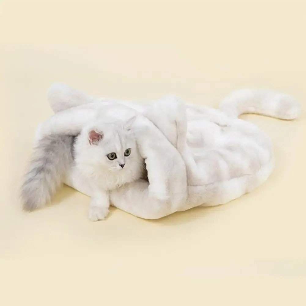 Pet Cat Dog Soft Warm Nest Kennel Bed Washable Deep Sleeping Bag Nest House For Small Dogs Cats Winter Warm Sleeping Bed Mat