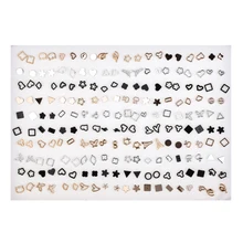 Горячая Распродажа 100 пар/лот, смешанные стильные маленькие серьги-гвоздики, наборы для женщин и девочек, милая детская серьга с сердцем, модные ювелирные изделия, подарок