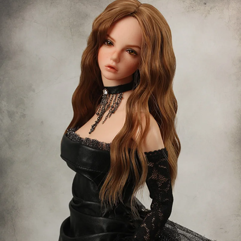 Allaosify BJD гигантский парик для куклы-ребенка Коричневый Белый Золотой Черный Многоцветный Маленькая волна объем волос 1/3 1/4 1/6