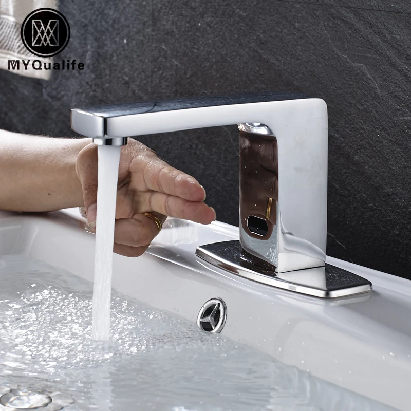 Newly Bright Chrome Bathroom Sink Faucet Water Saving Sense Faucets