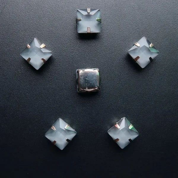 A3 Black diamond Милый Серебряный металлический коготь 50 шт/п желе конфеты и AB цвета стекло кристалл 8 мм квадратной формы пришить стразы свадебное платье diy отделка - Цвет: A3 Black diamond