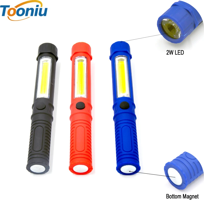 

LED Flashlight COB Mini Pen Multifunction LED Torch Light cob Handle work flashlight Work Hand Flashlight With the Bottom Magnet