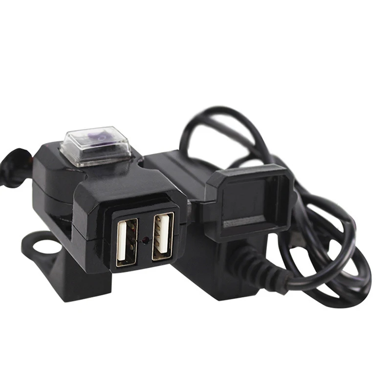 

1Pc Dual USB Port 12V Waterproof Motorbike Motorcycle Handlebar Charger Adapter Power Supply Socket for Phone GPS MP4