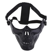 Мужчины Женщины прочный Череп Скелет страйкбол игра Пейнтбол Защита половины лица Маска Защитное снаряжение Спорт на открытом воздухе для безопасности кемпинга одежда