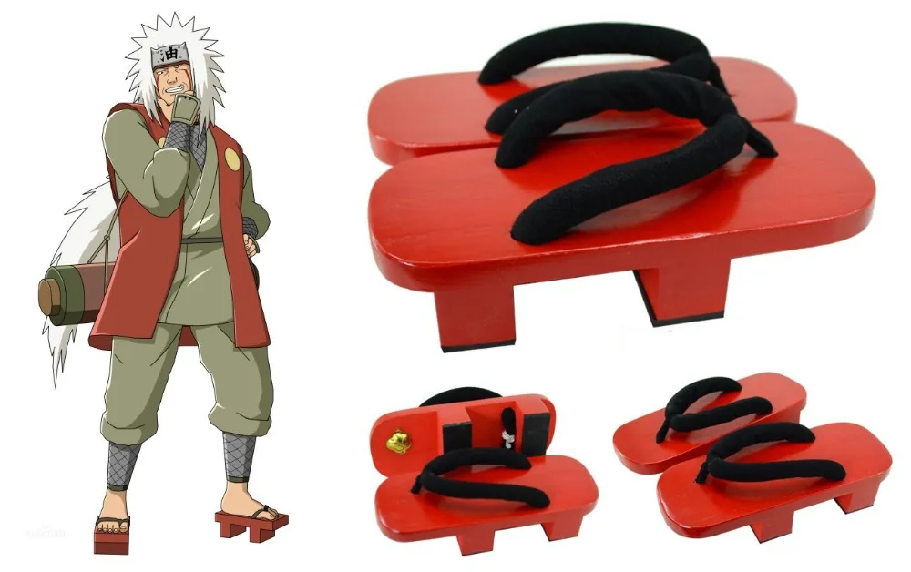 Mokassins Jiraiya Cosplay Schuhe Hohe Ferse Geta Clogs Schuhe Stiefel  Paulownia Pulley Red Hausschuhe Anime Requisiten - AliExpress Novelty \u0026  Special Use