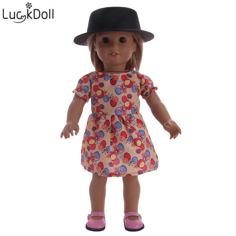 LUCKDOLL модные новые конфетного Цветной шерсть с плоским верхом шапка аксессуары для игрушечной куклы для 18 дюймов американская кукла лучший подарок