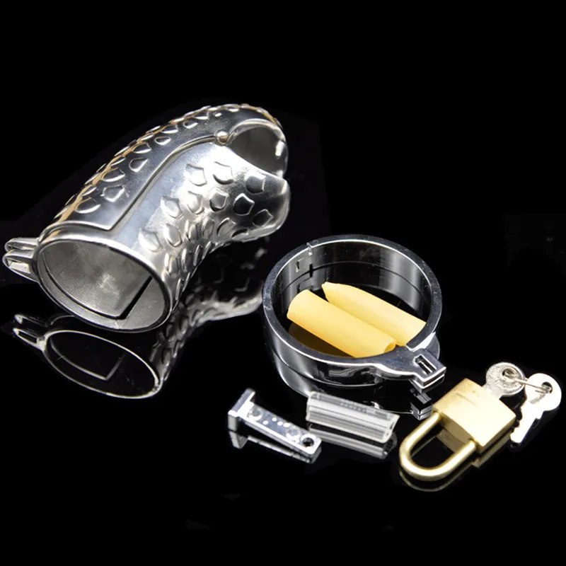 Snake Shape Stainless Steel Male Chastity Device with Anti-Shedding Ring,Cock Cage,Penis Ring,Chastity Belt,Sex Toys For Men