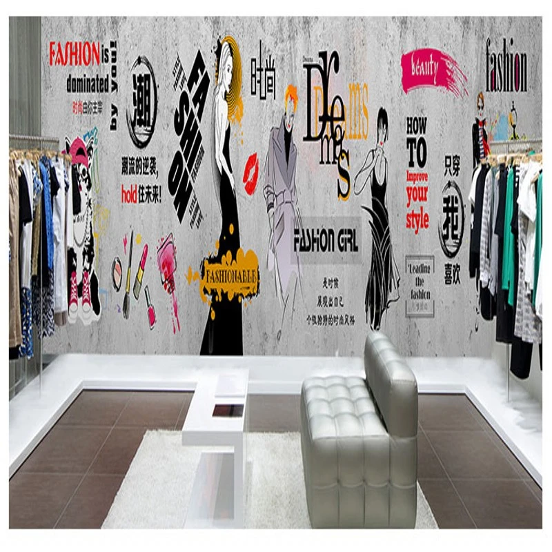 写真壁紙産業スタイルセメント壁服ショップ壁紙ヨーロッパ3dレトロ理髪店ファッショントレンドバーktv壁画 Wallpaper Industry Photo Wallpaperfashion Wallpaper Aliexpress