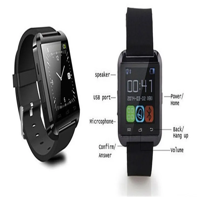 2019 New U8 Touch Screen Bluetooth Smart Watch For iPhone IOS Android Watches Wear Clock Wearable Device Smartwatch PK DZ09 Q18