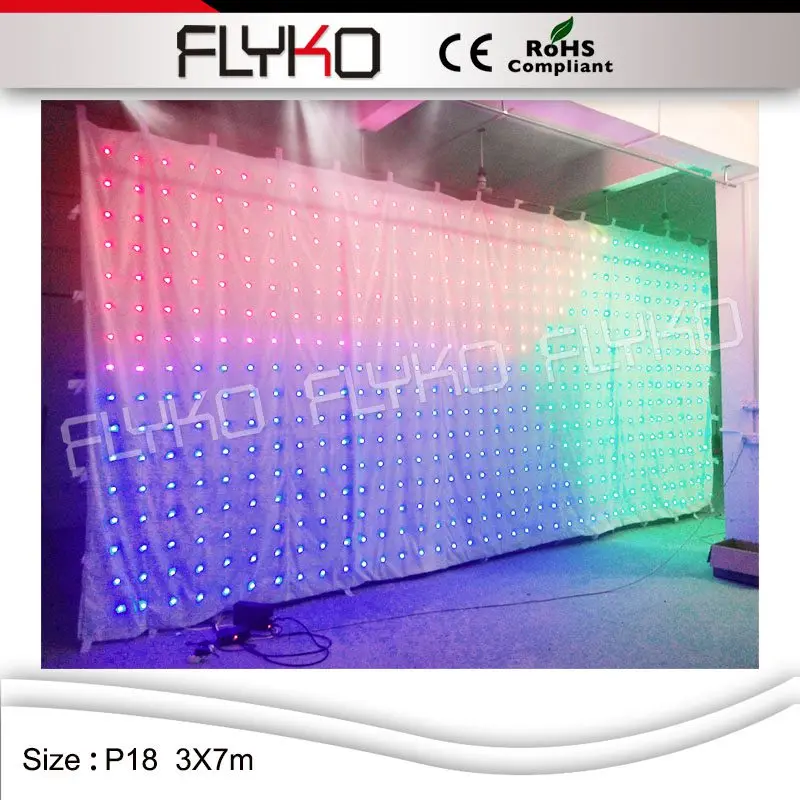 

Flyko HOT White/ Black fireproof Velvet cloth RGB3in1 leds vision large led stage backdrop