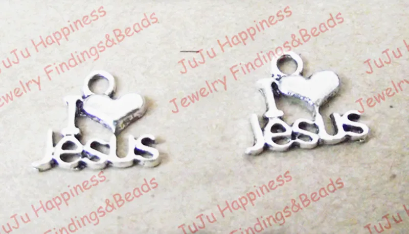 30 шт./лот Подвеска из сплава DIY Mini &quoti love jesus&quot 13x14 мм 689 | Украшения и аксессуары